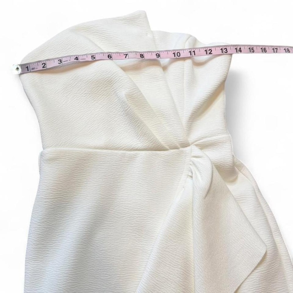Billy J White Strapless Asymmetrical Ruffle Midi Dress, Women's Size 6 - Picture 10 of 13